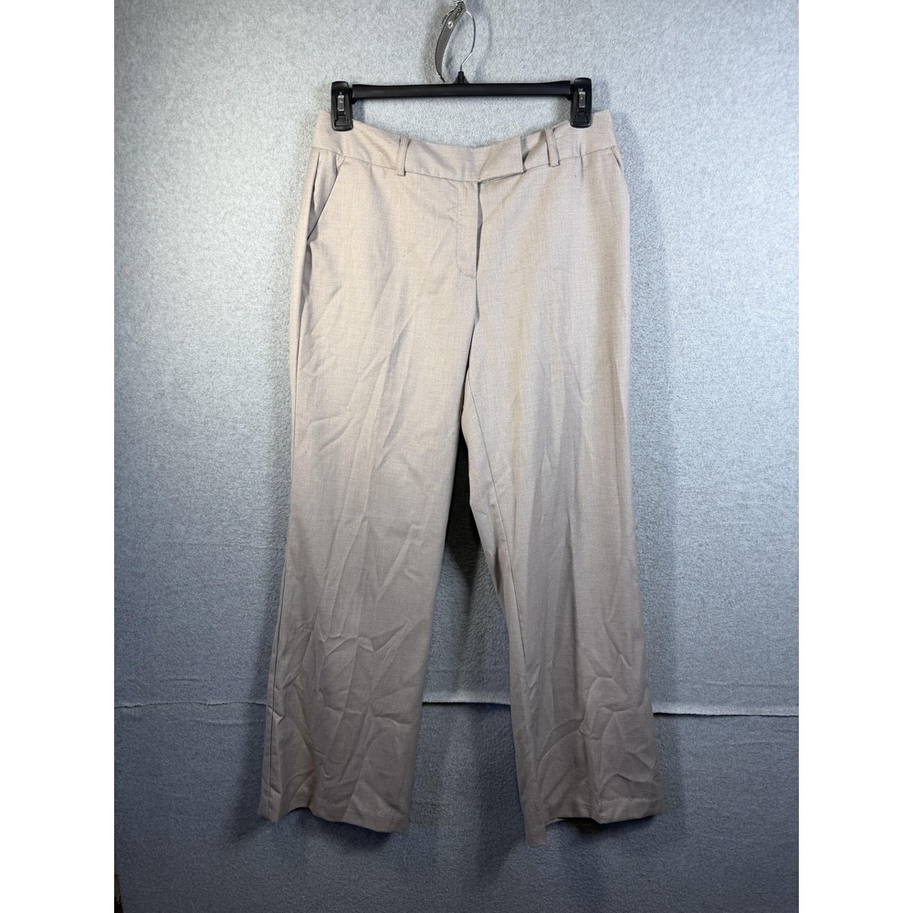 Worthington Pants Womens 10 Beige Dress Twill Stretch Straight Leg Work Office